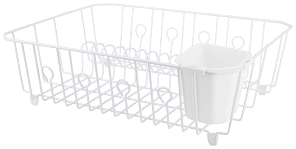 HOMEBASIX JI-25W-3L Dish Drainer with Basket, White