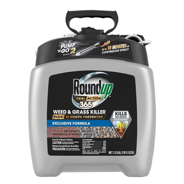 Roundup Dual Action 365 Weed & Grass Killer Plus 12 Month Preventer with Pump 'N Go 2 Sprayer, 1.33 gal. 5725204