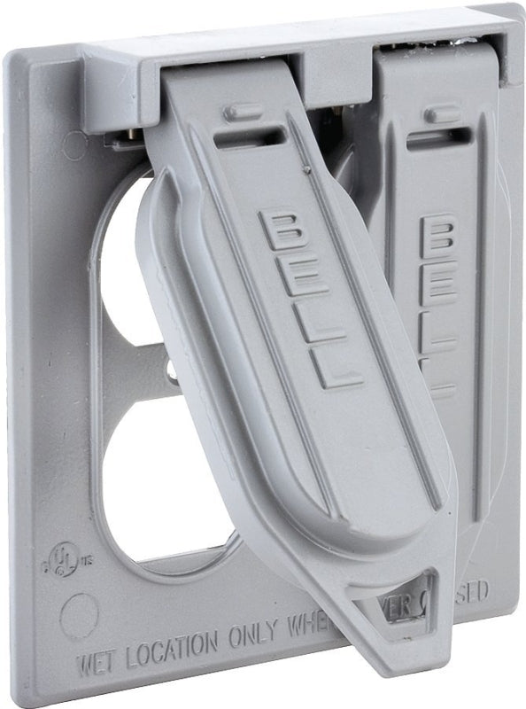 HUBBELL 5148-0 Cover, 1-13/32 in Dia, 4-17/32 in L, 4-17/32 in W, Aluminum, Gray, Powder-Coated