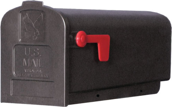 Gibraltar Mailboxes Parsons Medium Capacity Rust-Proof Plastic Black, Post-Mount Mailbox, PL10B0201