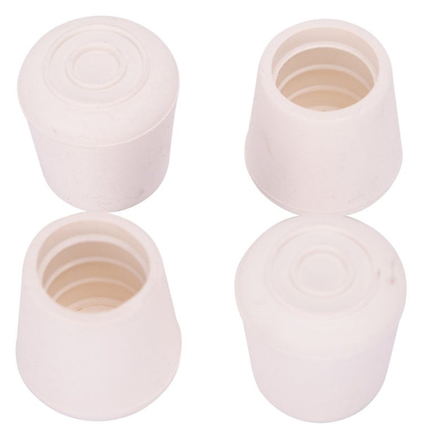 MINTCRAFT FE-50644-B Rubber Leg Tip, 7/8-Inch, White, 4 Count