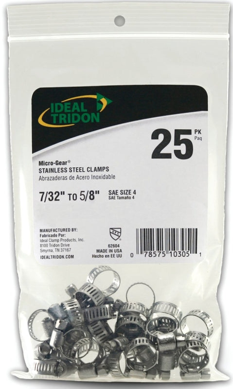 Ideal Tridon (6260450) Clamp Hose Contractor Pack, Size 4 (5/16 - 5/8 inch) - 25 Piece