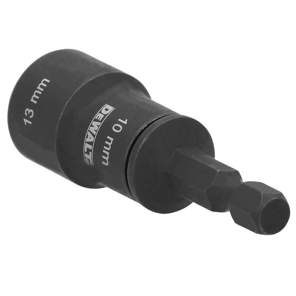 DEWALT FLEXTORQ Socket and Short Extension, 2 in 1, 10mm & 13mm, Double-Ended Nut Driver (DWADEND1013MM)