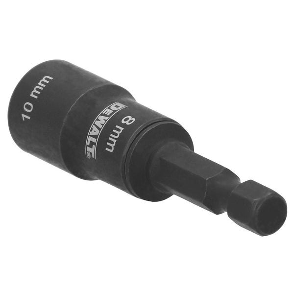DEWALT FLEXTORQ Socket and Short Extension, 2 in 1, 8mm & 10mm Socket, Double Ended Nut Driver (DWADEND810MM)