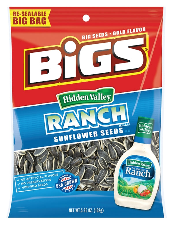BIGS Hidden Valley Ranch Sunflower Seeds, Keto Friendly Snack, Low Carb Lifestyle, 5.35 oz Bag 500919