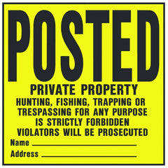 Hy-Ko YP-1 Novelty Sign - Yellow