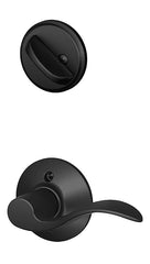 Schlage F59 ACC 622 LH Accent Interior Left-Handed Lever with Deadbolt, Matte Black (Interior Half Only)
