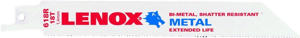 Lenox 20567-S618R 6" 18 TPI Metal Reciprocating Blade
