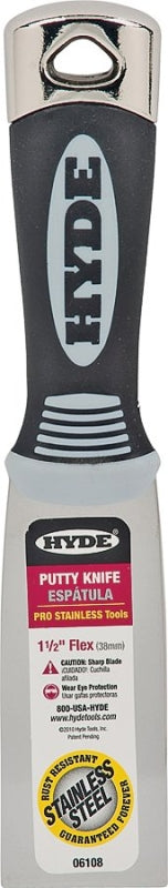 Putty Knife, Flexible, 1-1/2 In. W, Black