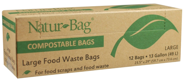 Natur-Bag Large Food Waste Compostable Bags - 13 Gallon, 12 Bags NT1075-RTL-00007