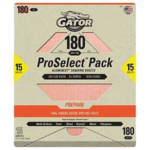 Ali Industries 134895 9 x 11 Sanding Sheet - 180 Grit - Aluminum Oxide Abrasive - Pack of 15
