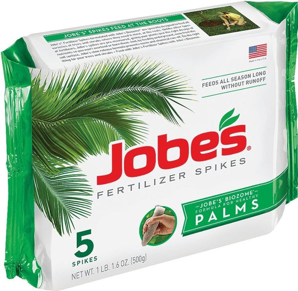 Jobe's Palm Fertilizer Spikes, Easy Plant Care Fertilizer for Palm Trees and Plants, 5 Count 01010