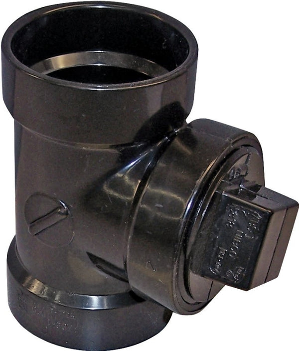 3" Hub x Hub ABS Cleanout Tee with Plug 102116ABC