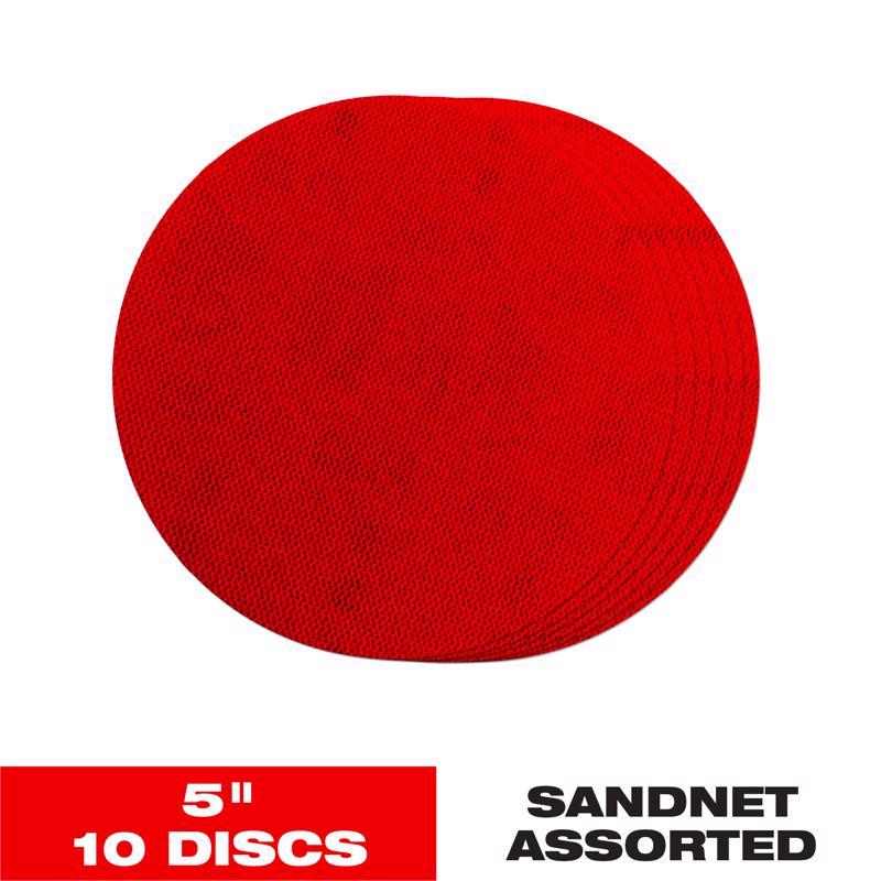 Diablo SandNet Reusable Assorted Sanding Discs with Connection Pad for Wood, Metal and Plastics - 5", Multi-Grade Grit, Ceramic Blend, 10-Pack - DND050ASTH10I