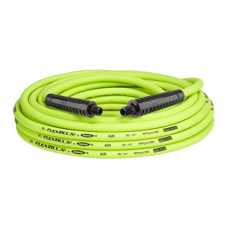 Flexzilla Flexible Premium Air Hose, 1/4 in 50 ft L, 300 psi Working, -40 to 140 deg F, Hybrid Polymer