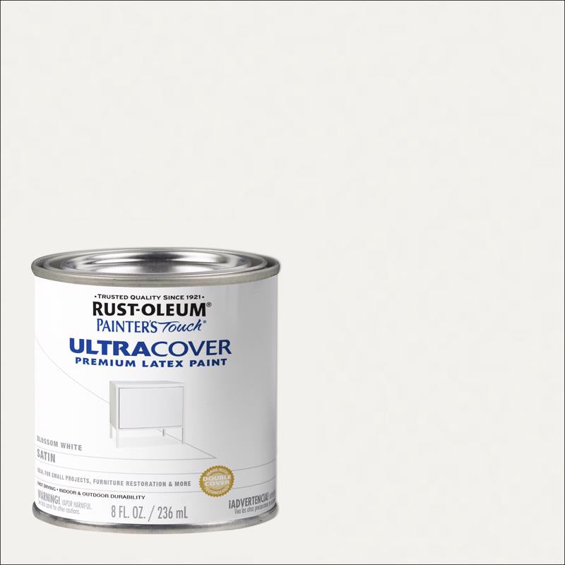 Rust-Oleum 267300-Painter's Touch Latex Paint, 1 Half Pint, Satin Blossom White