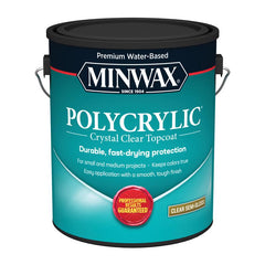 1 gal Minwax 14444 Clear Polycrylic Water-Based Protective Finish Semi-Gloss 14444000