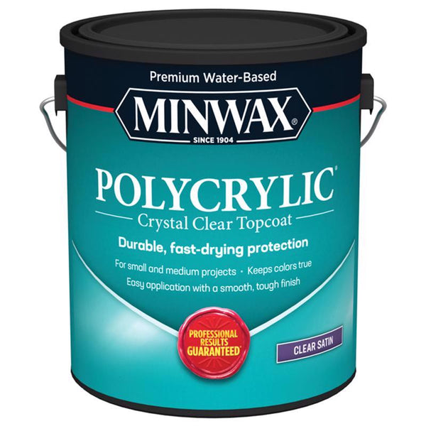 1 gal Minwax 13333 Clear Polycrylic Water-Based Protective Finish Satin 13333000