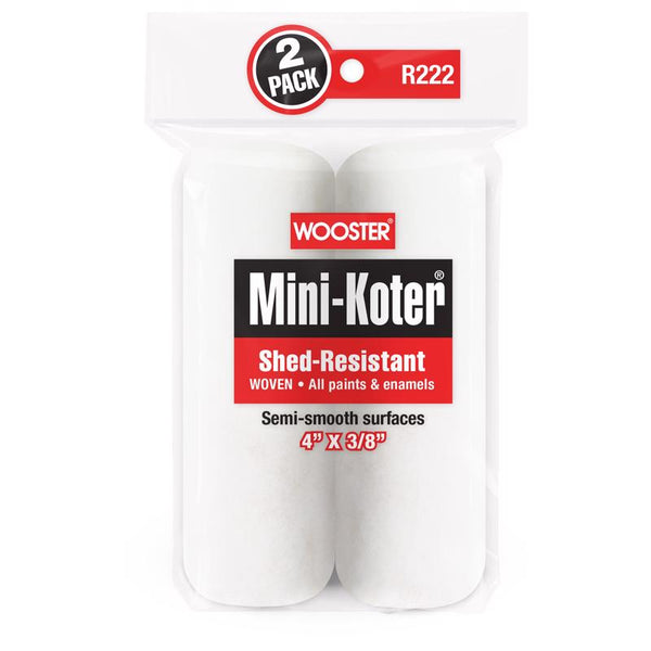 Wooster Brush R222-4 Mini-Koter Woven, 3/8" Nap 4-Inch, 2-Pack