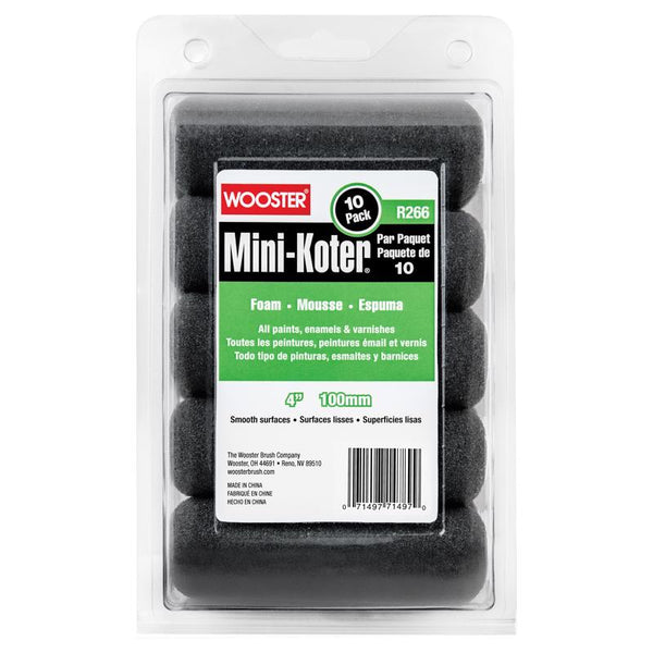 Wooster Brush Mini-Koter R266 4 inch Mini Roller Foam - 10 Pack R166-4