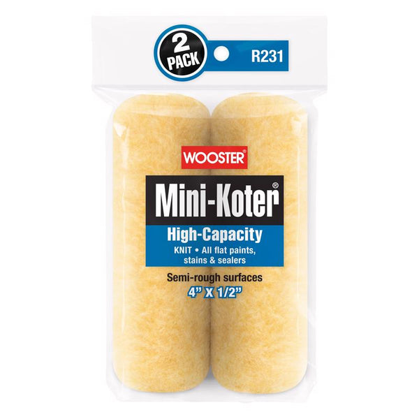 Wooster R231-4 Mini-Koter Woven, 1/2" Nap 4-Inch, 2-Pack