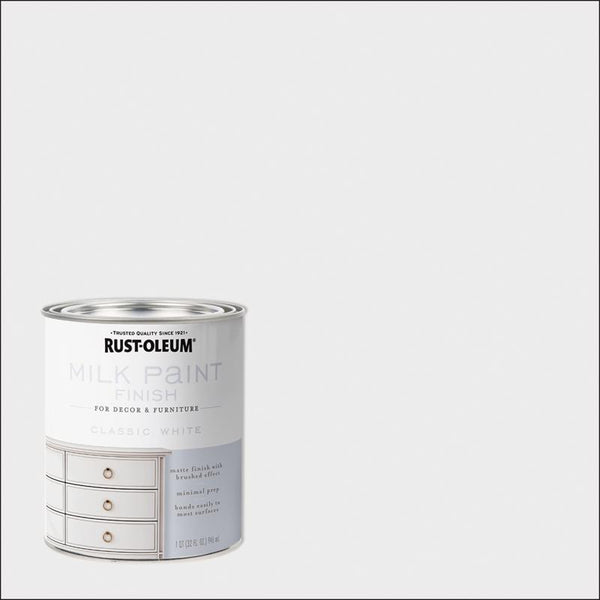 Rust-Oleum 331049 Milk Paint Finish, Quart, Classic White , 32 Fl Oz (Pack of 1)