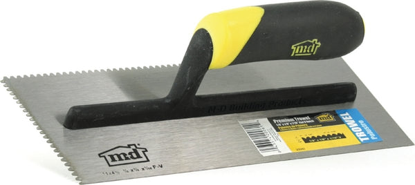 Premium Flat V Notch Tiling Trowel - 1/8-Inch by 1/8-Inch by 1/16-Inch - MD Building Products 20061