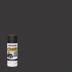 Rust-Oleum 280130 Farm & Implement Spray Paint, 12 oz, Low Gloss Black, (Pack of 1)