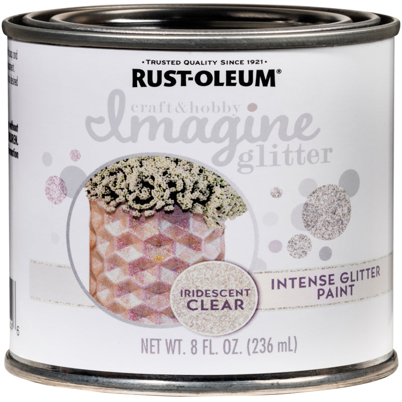 Rust-Oleum 345700 Imagine Craft & Hobby Intense Glitter Paint, 8 Oz, Iridescent, 128 Fl Oz (Pack of 1)