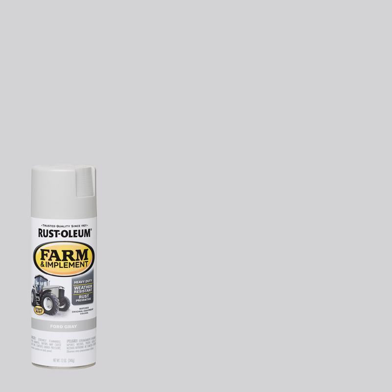Rust-Oleum 280138 Farm & Implement Spray Paint, 12 oz, Ford Gray