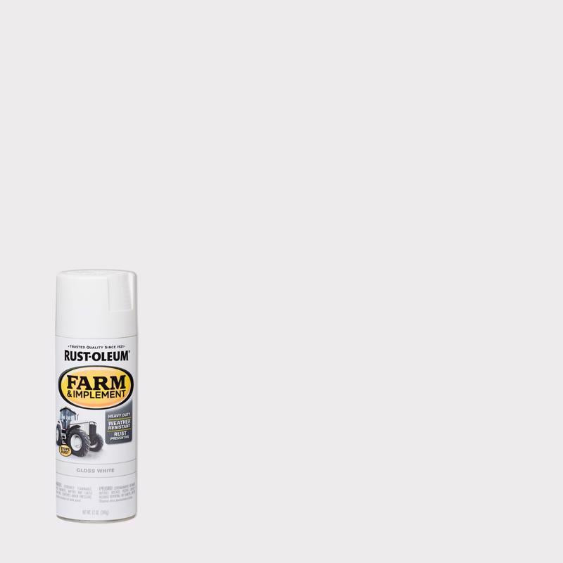 Rust-Oleum 280132 Farm & Implement Spray Paint, 12 oz, Gloss White