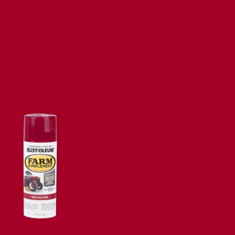 Rust-Oleum 303473 Farm & Implement Spray Paint, 12 oz, Gloss Troy Bilt Red, (Pack of 1)