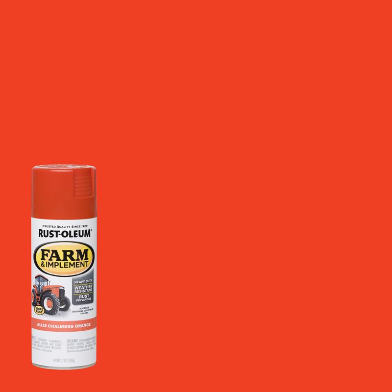 Rust-Oleum 280135 Farm & Implement Spray Paint, 12 oz, Allis Chalmers Orange