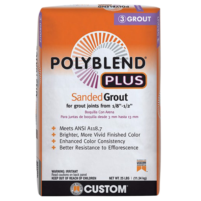 Grout Customs POLYBLEND Plus Sanded 25LB Bag (Arctic White 640)