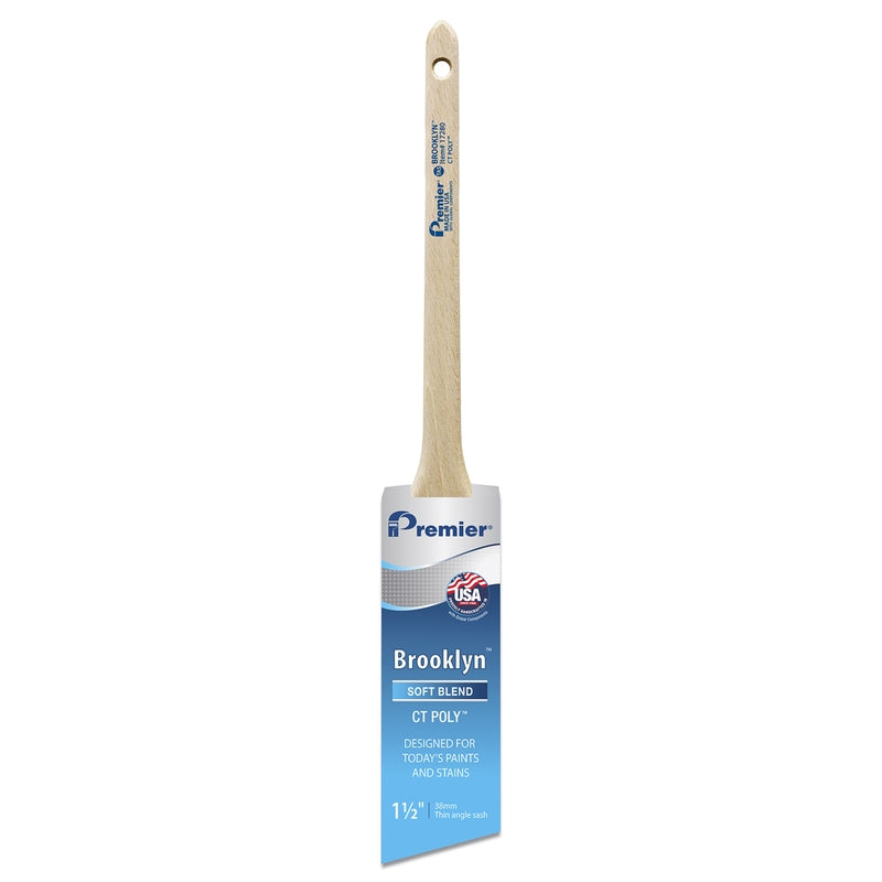 Premier 17280 Brooklyn Soft Thin Angle Paint Brush, Stainless Steel