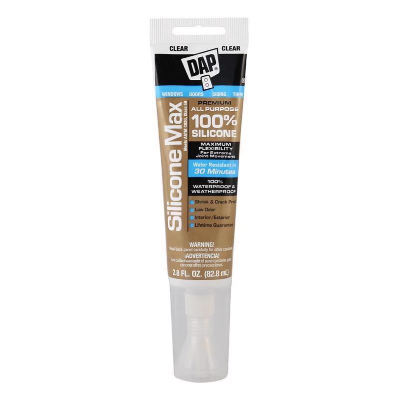 DAP Silicone Max All Purpose Sealant, Clear, 2.8 Oz (7079808792)