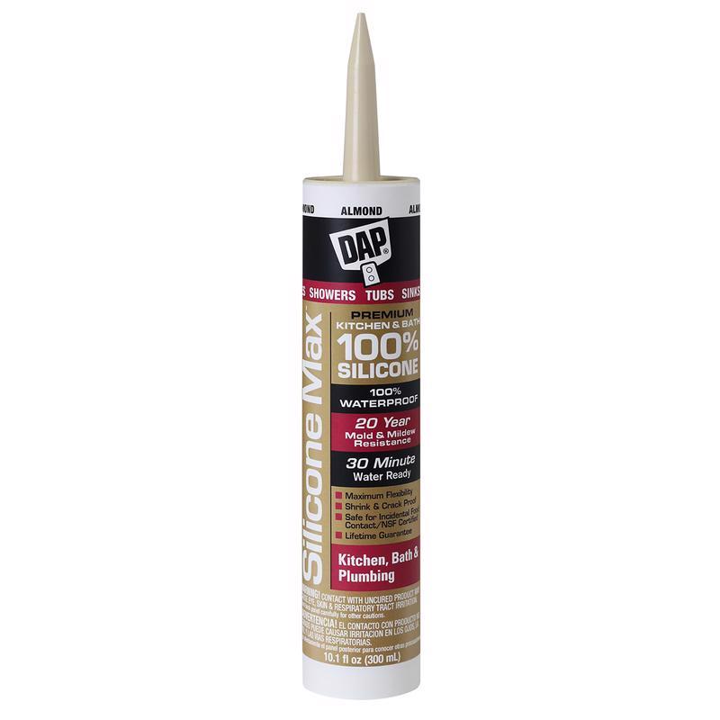 Silicone Max Kitchen and Bath Silicone Sealant, Almond, 10.1-oz.