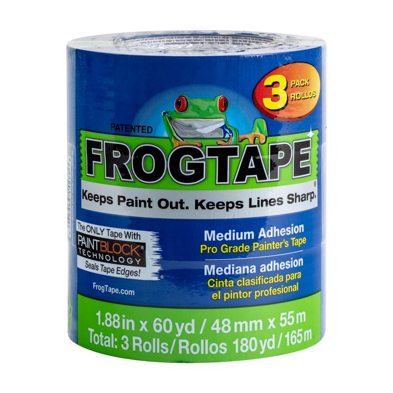 1.88" x 60 yds Shurtape 104957 Blue FrogTape Pro Grade Painter's Tape, 3-Pack