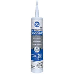 GE All Purpose Silicone Caulk, Clear, 10 fl oz Cartridge, 1 Pack - 100% Waterproof Silicone Sealant, Stronger Adhesion, Freeze & Sun Proof 2795576