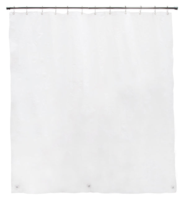 Kenney Medium Weight Mildew-Resistant PEVA Shower Curtain Liner, 70" W x 72" H, White KN61440