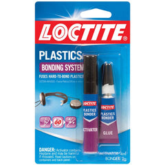 Loctite Super Glue Plastic Bonding system, Clear Superglue for Plastic, Cyanoacrylate Adhesive Instant Glue, Quick Dry - 0.14 fl oz Activator, .07 fl oz Glue, Pack of 1