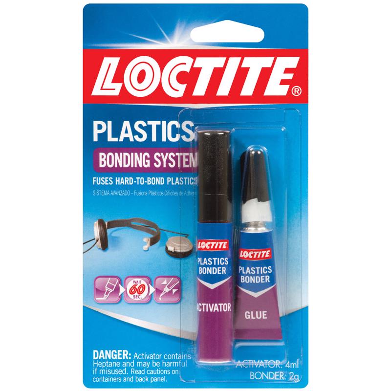 Loctite Super Glue Plastic Bonding system, Clear Superglue for Plastic, Cyanoacrylate Adhesive Instant Glue, Quick Dry - 0.14 fl oz Activator, .07 fl oz Glue, Pack of 1
