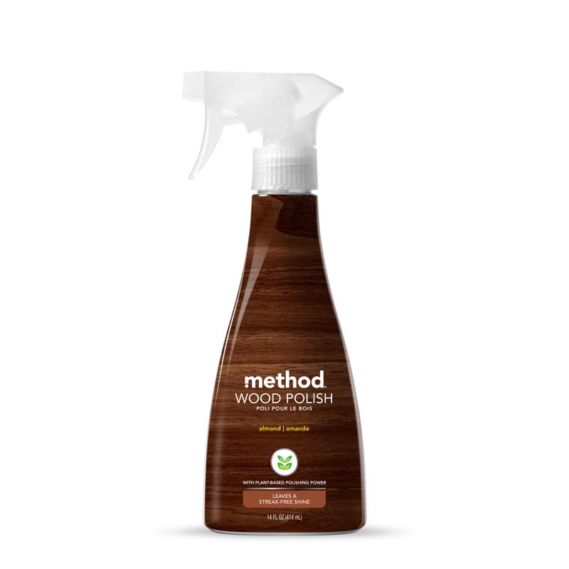 Method Wood Polish, Almond, For Wood Surfaces, Furniture and Cabinets, 14 Ounces (Pack of 1)