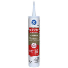 GE Advanced Silicone Caulk for Kitchen & Bathroom, Clear, 10 fl oz Cartridge, 1 Pack - 100% Waterproof Silicone Sealant, 5X Stronger Adhesion, Shrink & Crack Proof 2812562