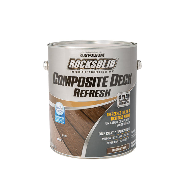 Rust-Oleum 350060 Brown RockSolid Composite Deck Refresh Stain, 1 Gal
