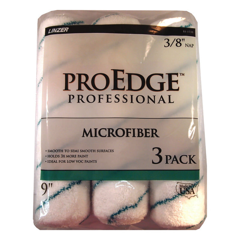 Linzer RS 1733 0900 Pro Edge Microfiber Roller Covers, 9' x 3/8"