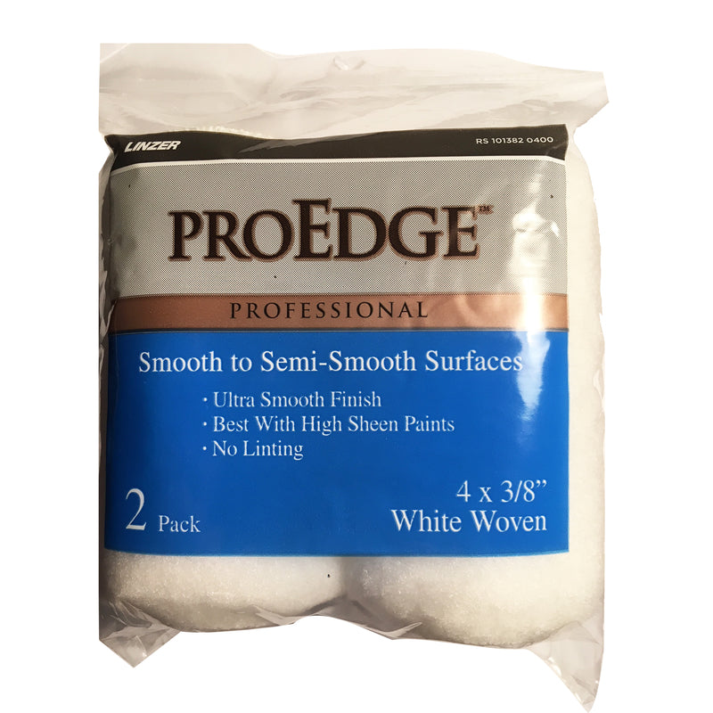 Linzer 1014624 4 x 0.37 in. Proedge Woven Trim Paint Roller Cover44; White - Pack of 6-2 per Pack6
