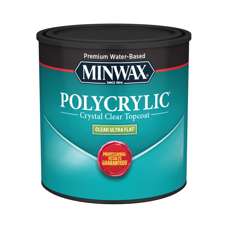 Minwax 211114444 Polycrylic Protective Finish, Half Pint, Ultra Flat