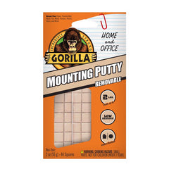 Gorilla Mounting Putty, Natural Tan Color, 84 Pre-Cut Squares (Pack of 1) - Non-Toxic Removable & Repositionable Wall Putty 102745