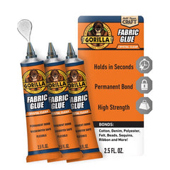 Gorilla Waterproof Fabric Glue 2.5 Ounce Tube, Clear, (Pack of 1) 8025501